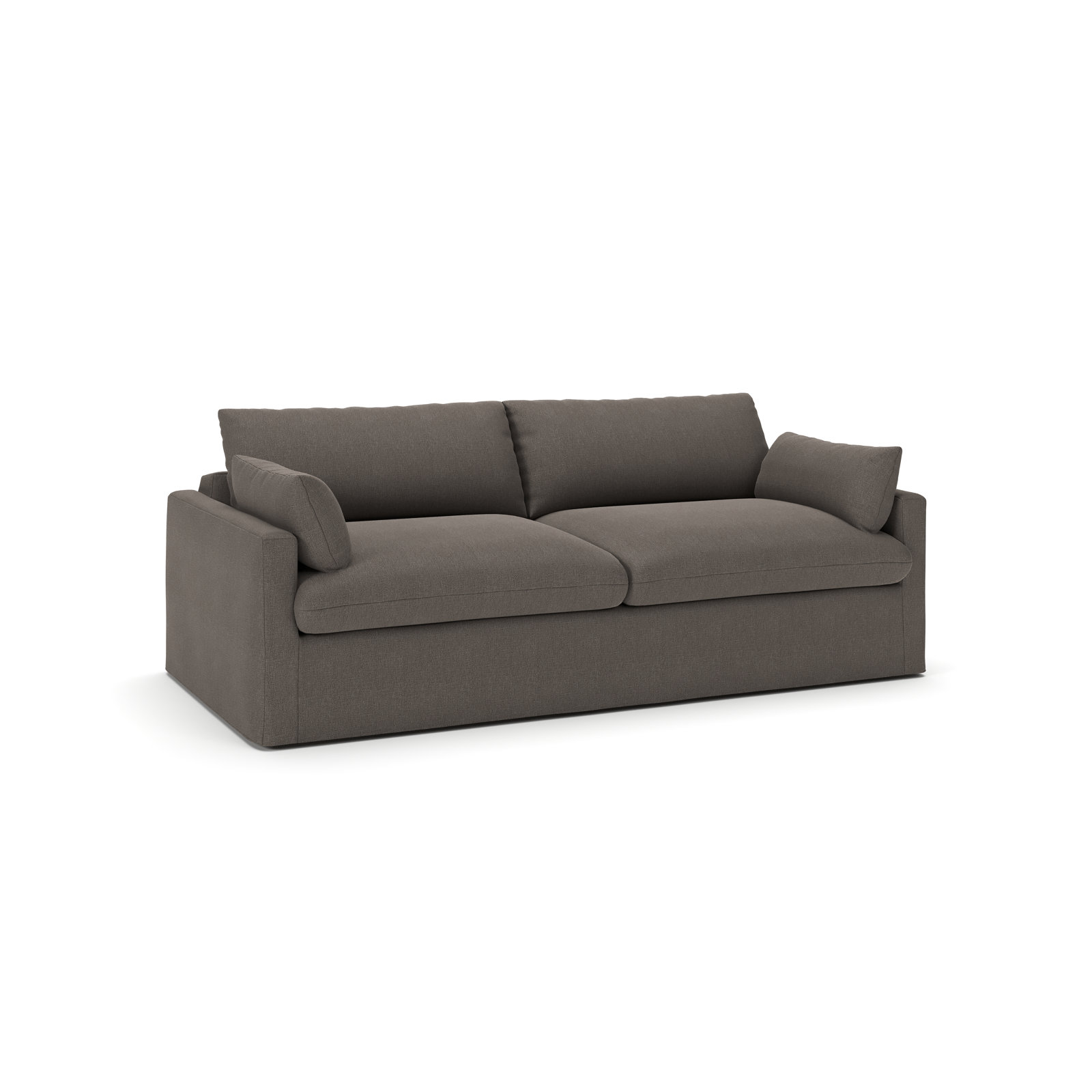 Luna 90'' Sofa, Drusky Charcoal Sustain® Basketweave