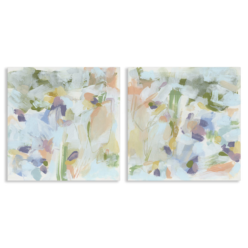  "Pastel Abstract Expressions", ensemble de 2 impressions sur toile par June Erica Vess, H 17 po x l 17 po
