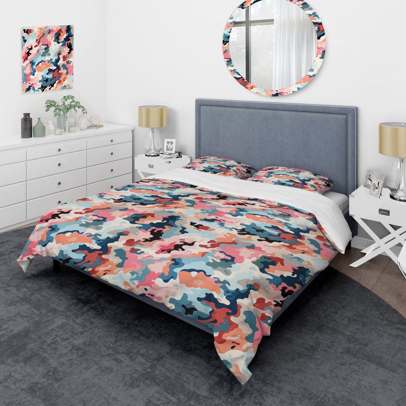 Ensemble de housse de couette Soft Color Fusion Ideational, Housse de couette pour très grand lit et 2 très