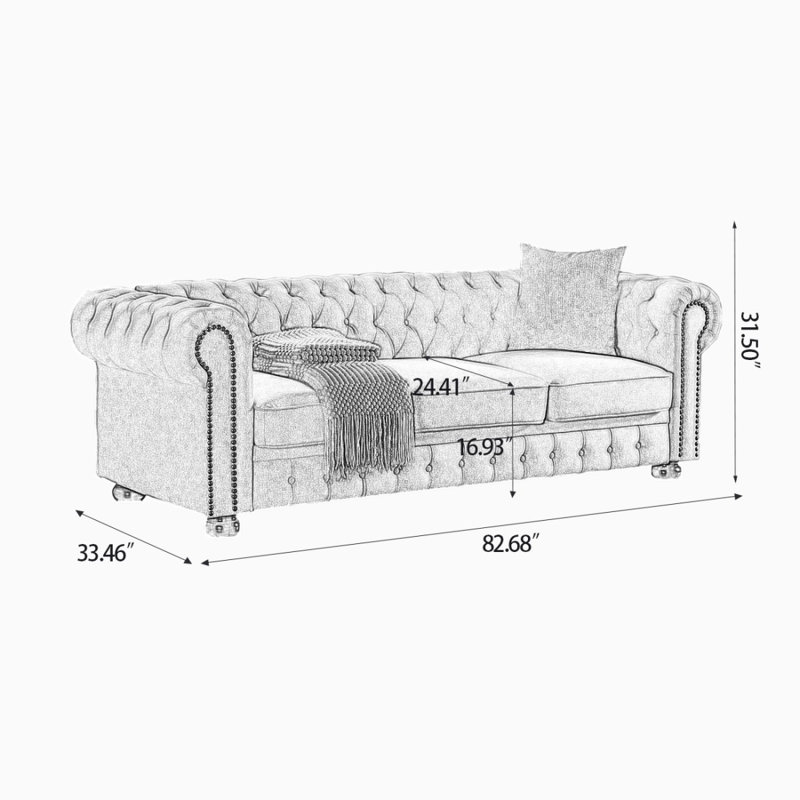 Causeuse coussin beige en coton et lin