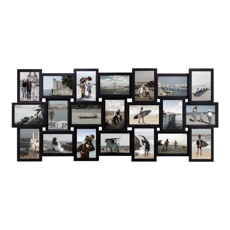 21 Opening Wall Gallery Picture Frame Set, Black