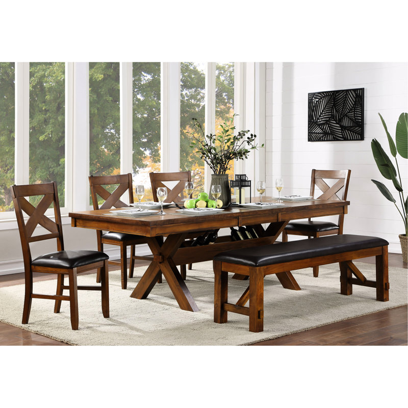And Walnut Dining Bench With Comfortable Padded Seat Rubberwood Base Room Walnut Structure Legs