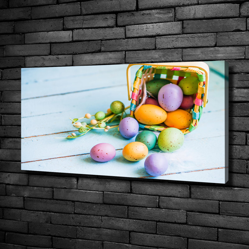 Easter eggs 1 Piece Wall Art, 50cm H x 100cm W x 2cm D, Canvas