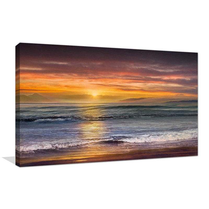 «Sundown Descanso Beach», reproduction d'impression sur toile, H 18 po x l 30 po x P 1 po, Toile tendue