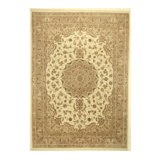 Hand Knotted Oriental Area Rug in Ivory