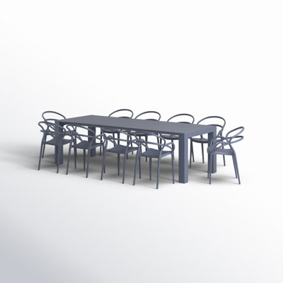 Comet 10 - Person Patio Dining Set with Extendable Rectangular Table