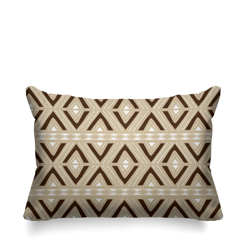 Yaro Outdoor Reversible Throw Pillow, Beige