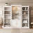 Retro style 3-Pieces Bookcase Display Cabinet with 5 Colors Adjustable LED Ceiling Light-700359190