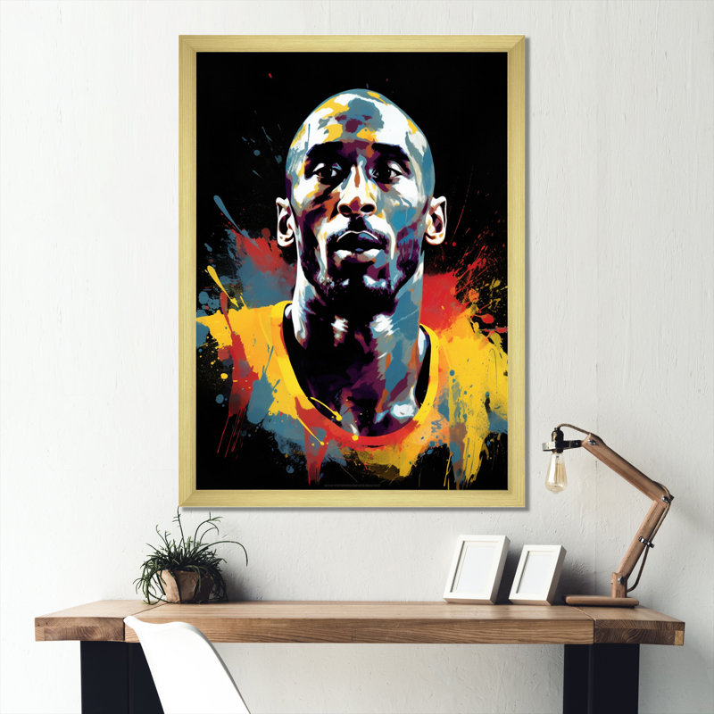Reproduction d'art sur toile Kobe Memory III - Sports, H 44 po x l 34 po x P 1,5 po, Encadrement doré