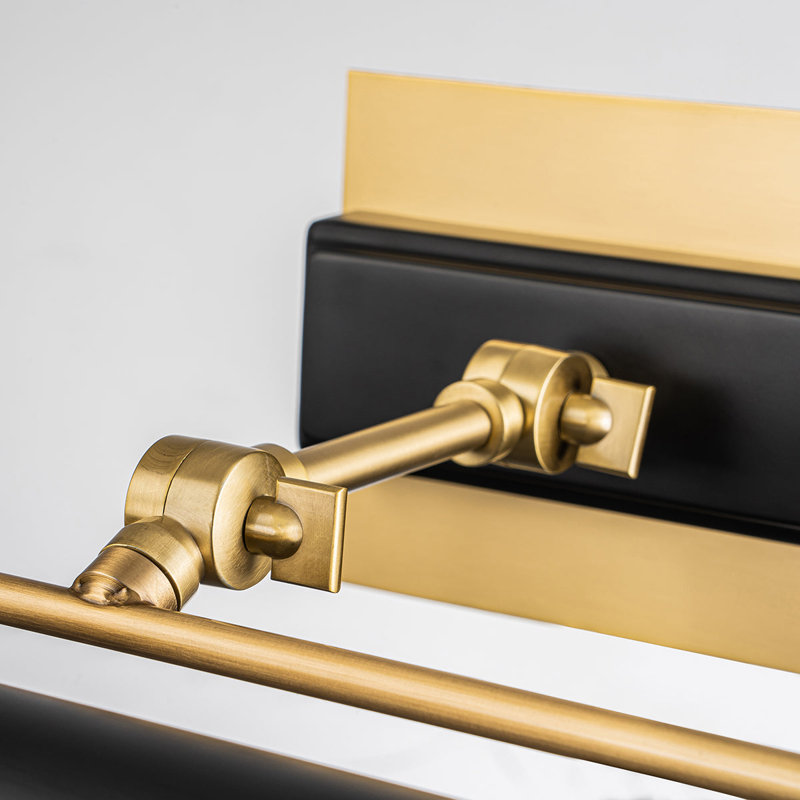 Winchfield Medium Picture Light In Aged Brass And Matte Black, Matte Black/Aged Brass