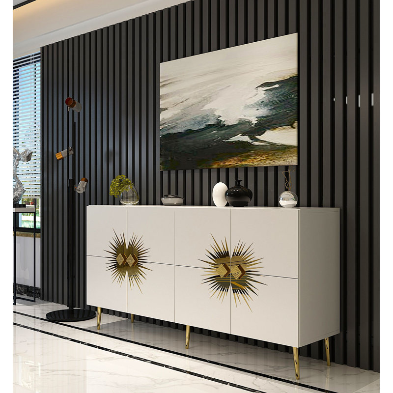 Olivia 150cm Console Table, Cream/Gold