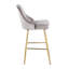 Tabouret de comptoir Marcel / contemporain en métal doré et velours argenté Marcel par Lumisource - ensemble de 2