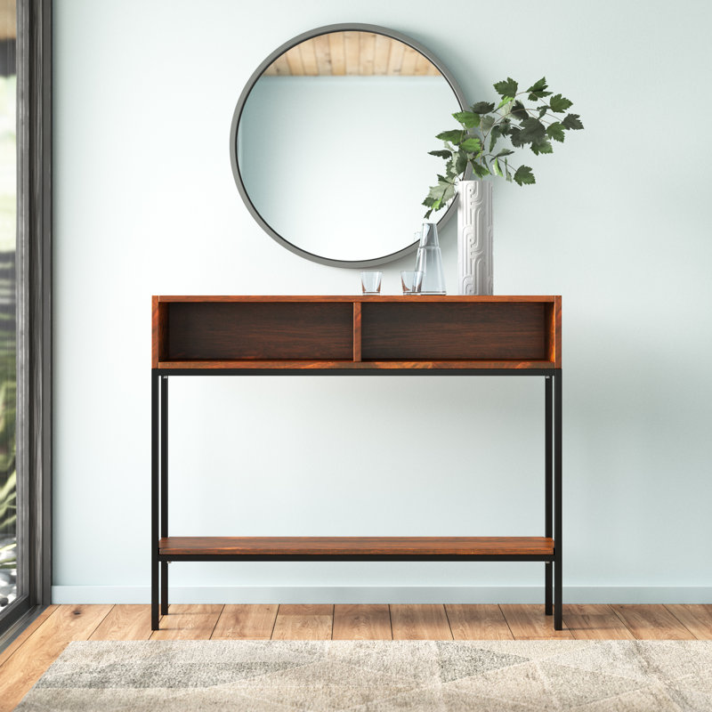 Tortez 107cm Solid Wood Top Console Table, Chestnut