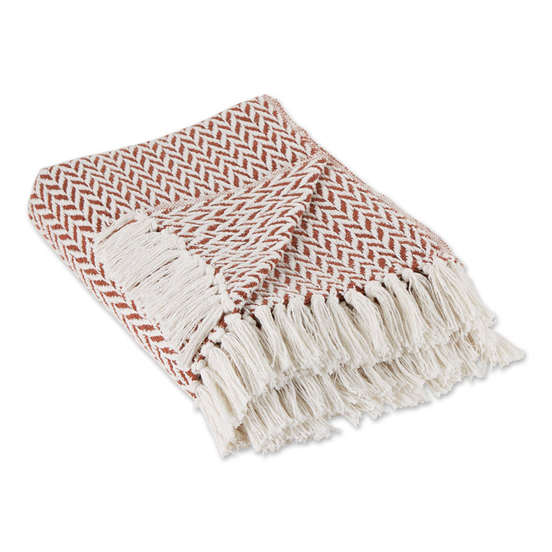 Jeté 100% coton , Cannelle