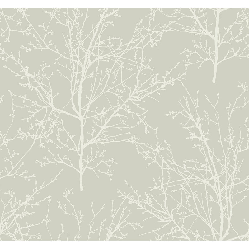 Papier peint non collé Seabrook Designs Onyx Piety Winter Branches, Gris, Papier