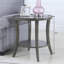 Large table de bout carrée avec plateau en verre, table basse en verre trempé en acier inoxydable-683140745