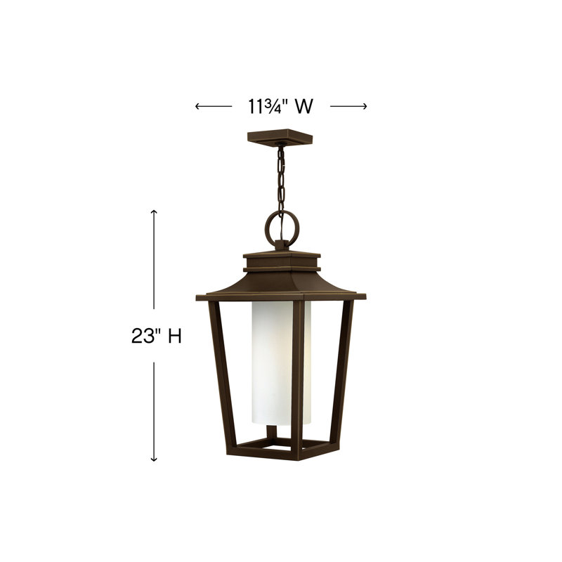 Sullivan 1-Light Outdoor Hanging Lantern, Black, 100W Medium