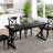 70.87" Modern Farmhouse Ironwood Dining Table (Black)-694387068-694387057