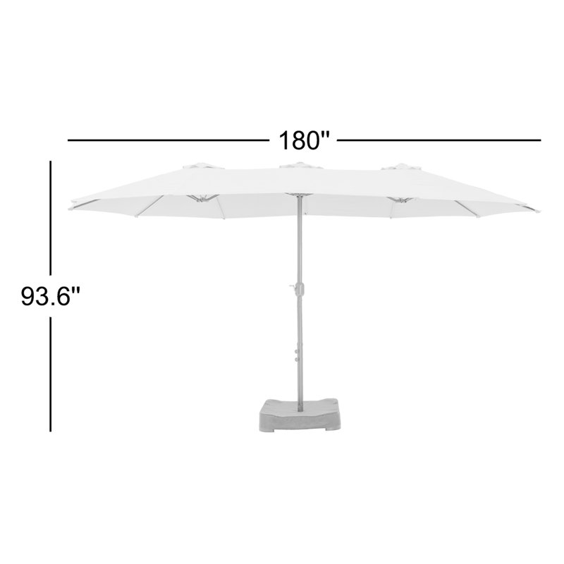 15 patio umbrella clearance Walsunny ft Extra Large with Base, Grey / 7ft x 12ft as the umbrella can be wiped clean with a water based cleaner Nyasia 15 ft. x 9