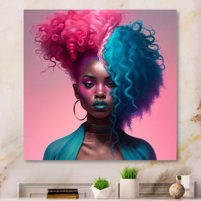 Décoration murale Hip Hop Girl with Pink and Blue I - Contemporary Glam