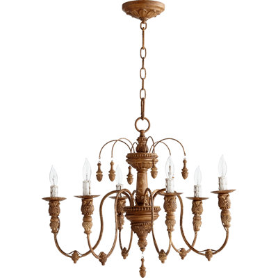 Lustre traditionnel à 6 lumières de style bougie Solange