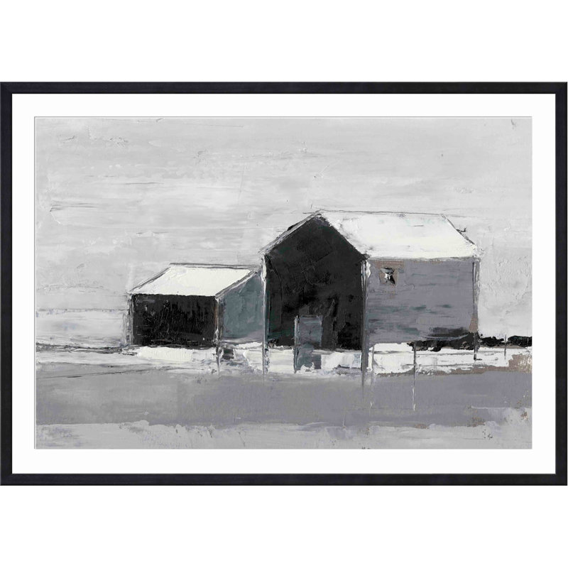 «Dynamic Barn II» par Ethan Harper - peinture encadrée, Noir, H 20 po x l 30 po