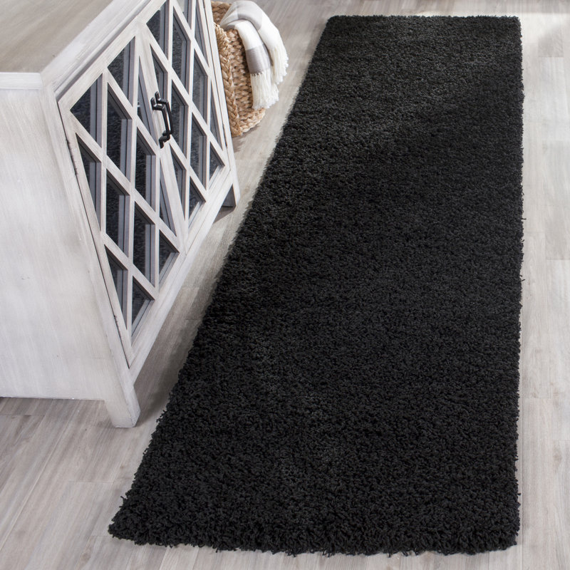 Tapis noir Demi-Leigh, Tapis de couloir 2 pi 3 po x 8 pi