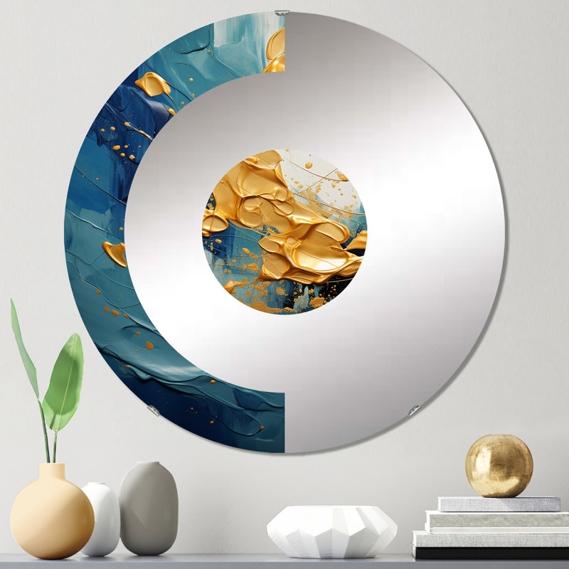 Zenebe - Miroir mural demi-cercle, 31,4 po x 31,4 po