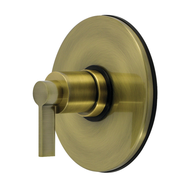 Kingston Brass Nuvofusion Single-Handle Pressure Balanced Tub And Shower Faucet, Valve And Trim Only, Antique Brass