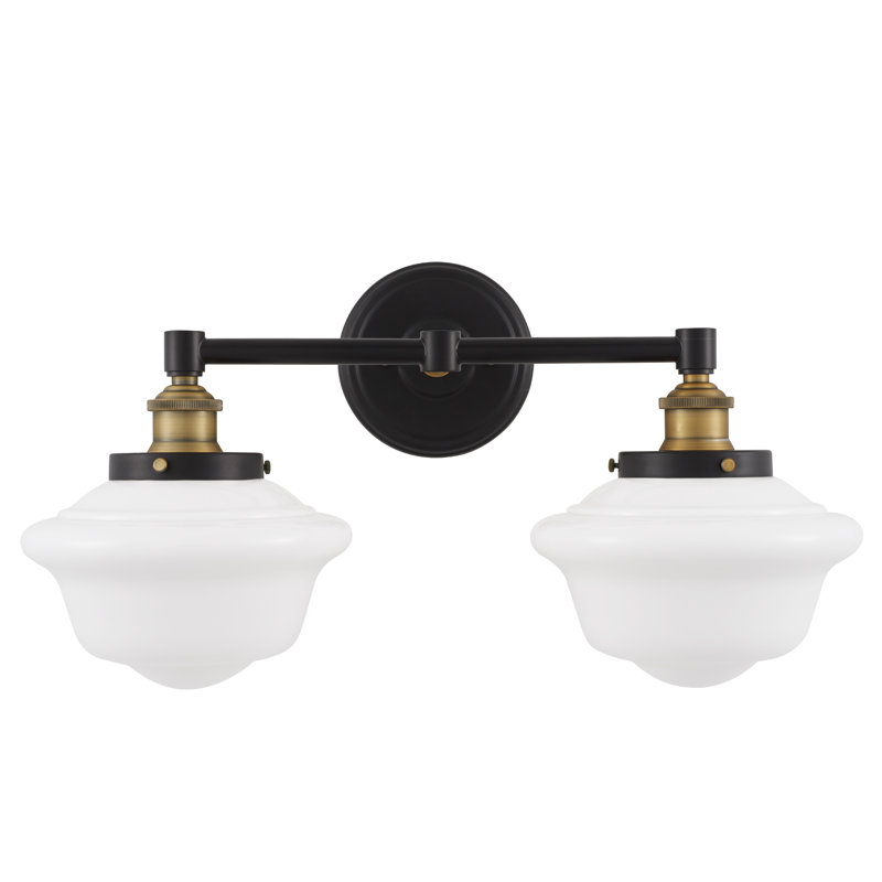 Sille 2 - Light Dimmable Vanity Light, Antique Brass, Milk