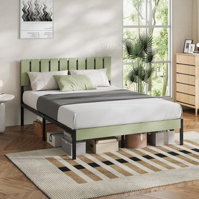 Green Queen Size Metal Bed Frame