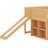 Loft Bed With Slide & Ladder & Storage Shelves,Wooden Full Size Low Loft Bed Frame With Safety Guardrails,Door & Window-1474951427
