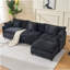 108" L Shaped Modern Sofa Modular Sectional Cloud Couch With Ottoman, 4-Seat Chenille Deep Seat Sofa With Pillow For Living Room, Bedroom And Apartment-363392754