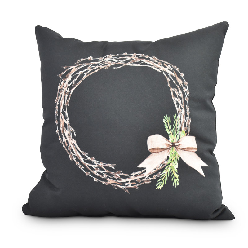 Housse et insert de coussin carré Winter Resort, Noir, 26 po x 26 po