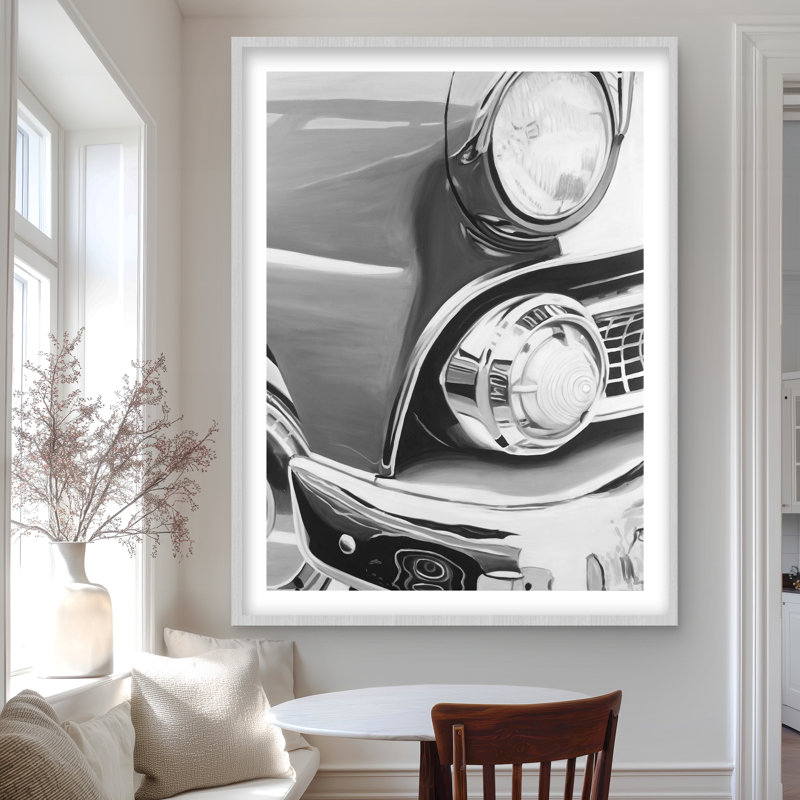 Belle vieille voiture - reproduction encadrée noire mat pour la décoration intérieure