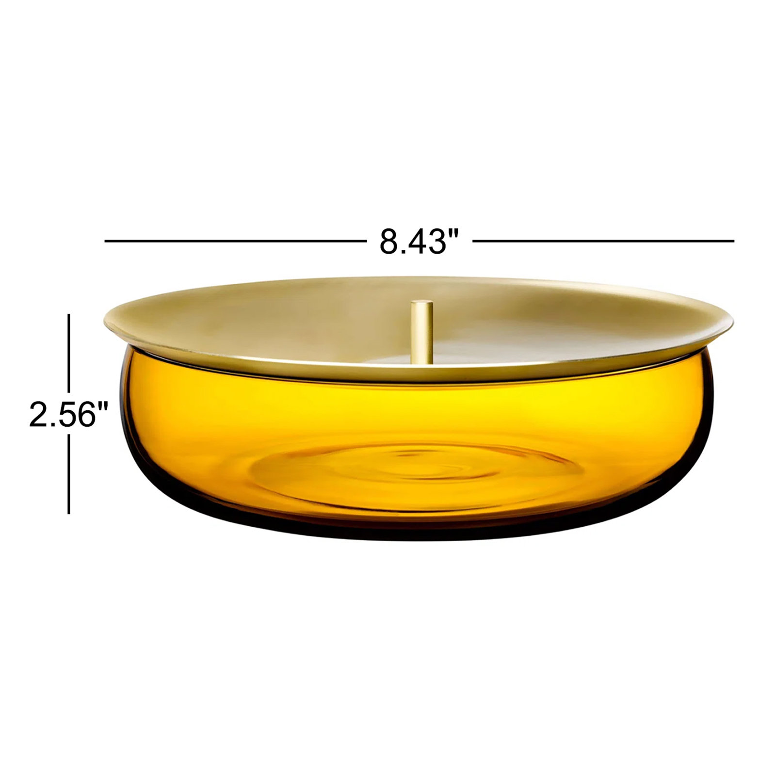 Beret Lead Free Crystal Jar, Amber, 2.56" H x 8.43" W x 8.43" D