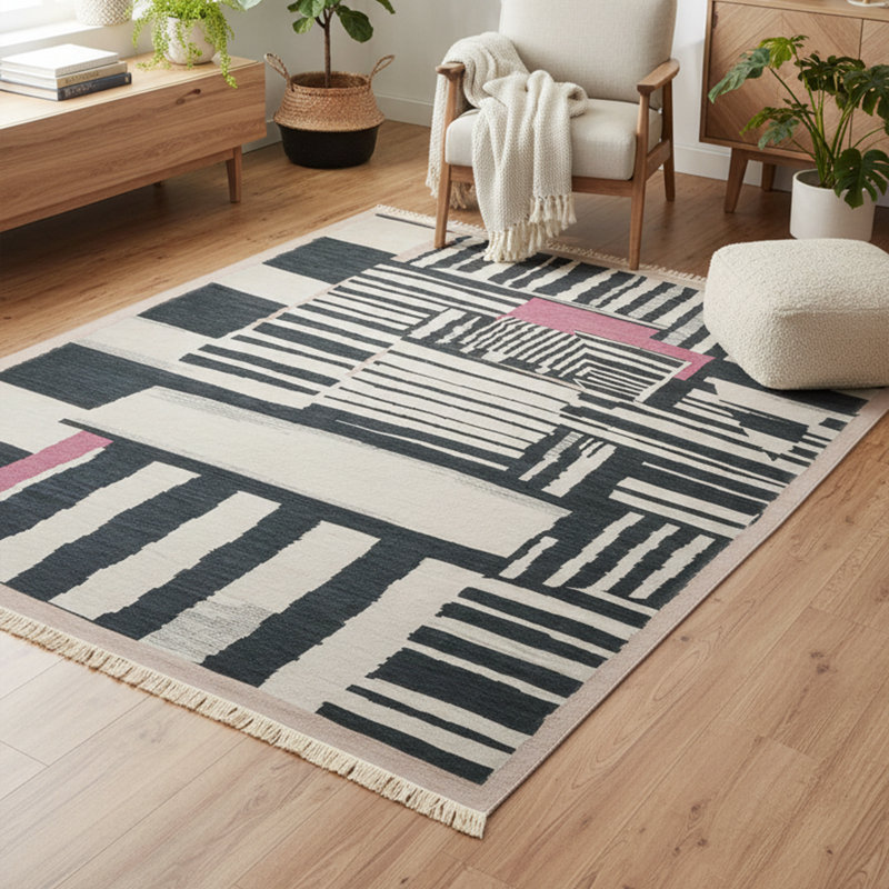 Tapis noir et blanc Artisan Weavers