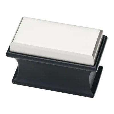 (5 Pack) 1-7/8 inch Dual Tone Luxe Square Knob Flat