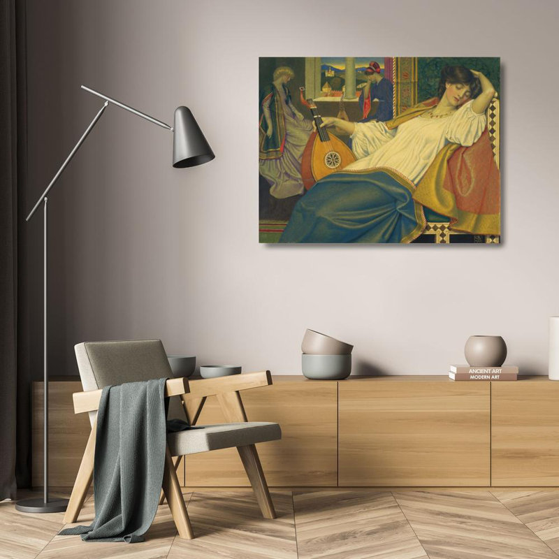 "La belle au bois dormant" par Joseph Edward Southall - Art mural sur toile tendue avec châssis, H 24 po x l 17 po