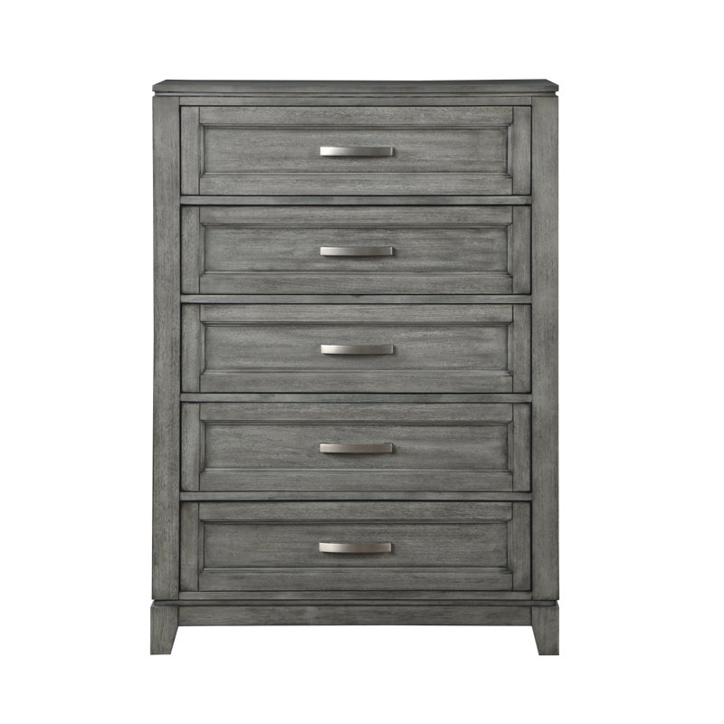Commode de chambre grise, tiroirs gris