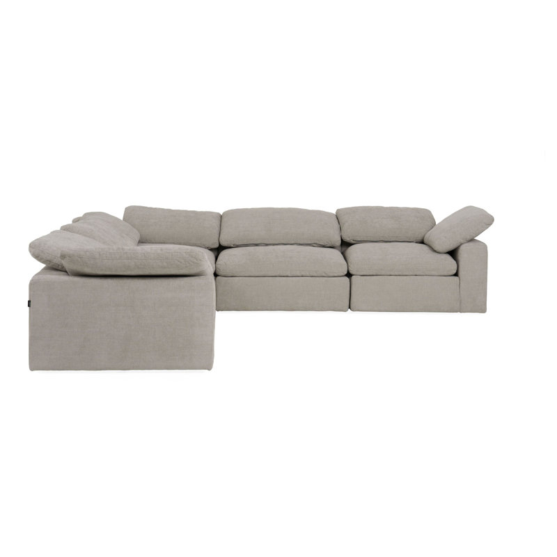 Corinth Upholstered Power Reclining L-Shaped Sectional Symmetrical, Gray 100% Polyester