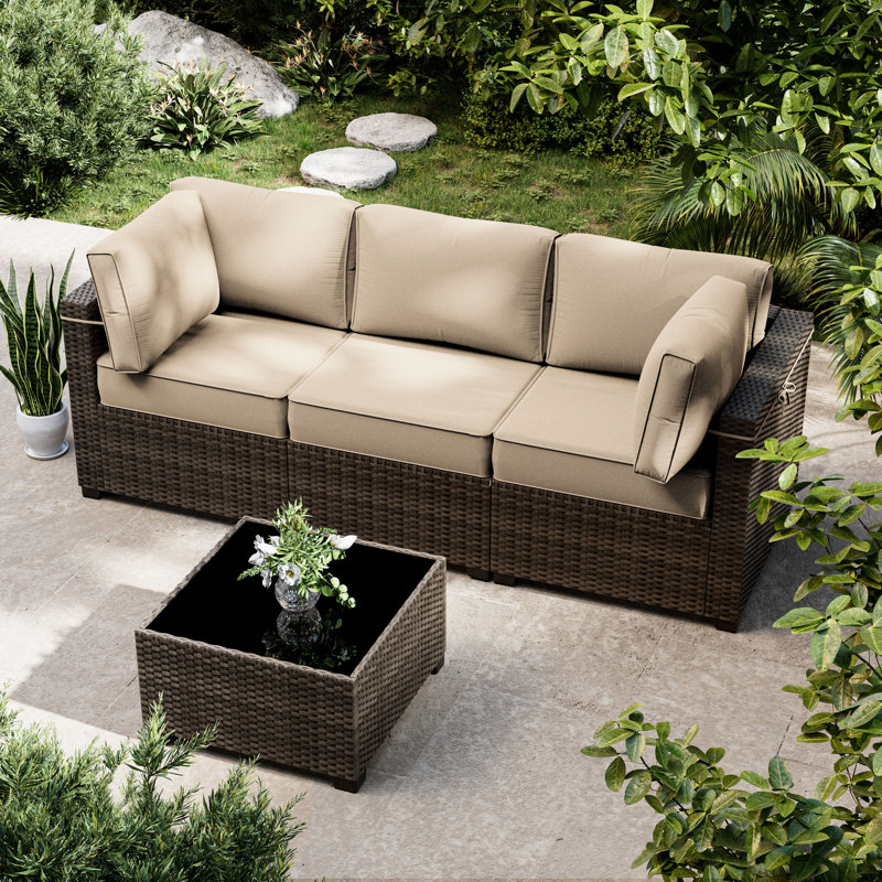 8 Pcs Outdoor Cushion Slipcovers All-Weather Patio Cushion Covers For Outdoor Furniture, Covers Only, Beige