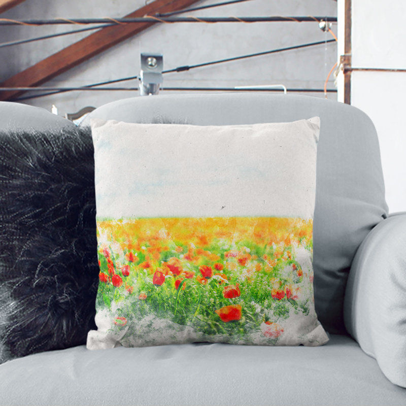 Square Throw Cushion, White, 55cm H x 55cm W x 20cm D