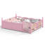 Lit de sol Montessori Queen avec barrières de sécurité pleine longueur et bibliothèque intégrée-313775707