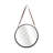 Decorative Metal Round Wall Mirror for Bathroom Decor - Modern Large Hanging Framed Mirror for Vanity Table and Tabletop Accent - 28", Black & Brown