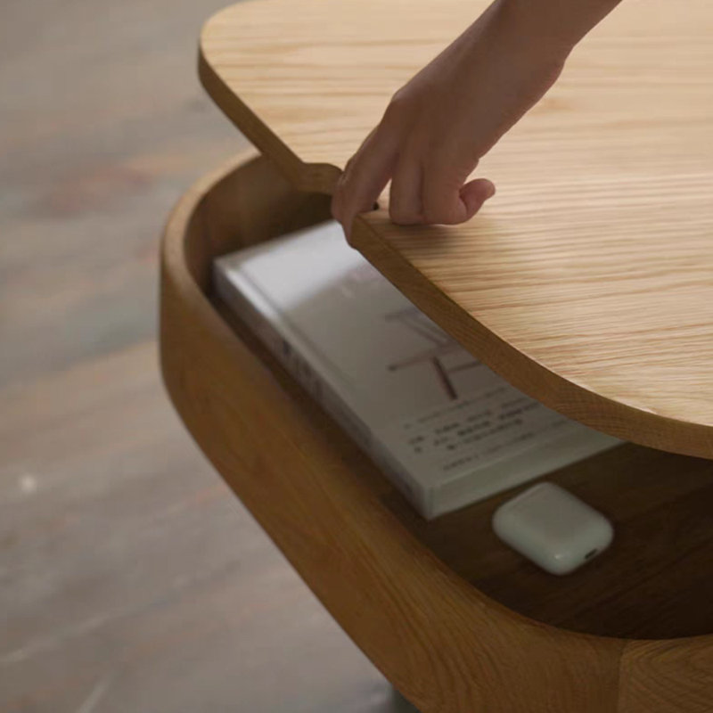 Table basse simple en bois massif Wabi-sabi