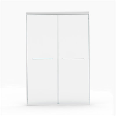 Double Sliding Shower Door, Semi-Frameless Bypass Bathroom Sliding Door