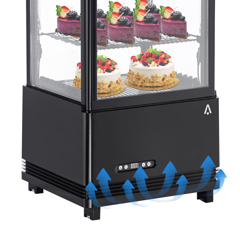 GarveeHome 3.5 Cu.Ft Commercial Glass Door Refrigerator - Black Merchandiser with LED Light & Digital Temp Control - 4 Adjustable Shelves Beverage Cooler for Cafe, Restaurant, Bar, Store
