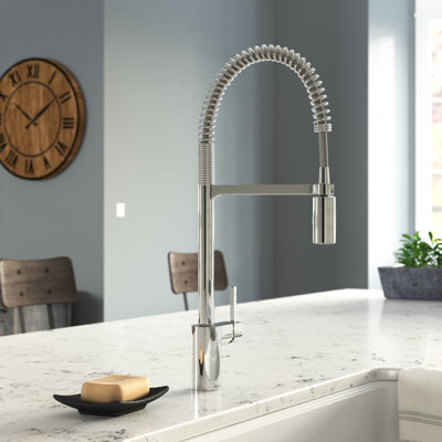 Robinet d'évier de cuisine moderne à une poignée et à un seul trou avec bec rétractable Align