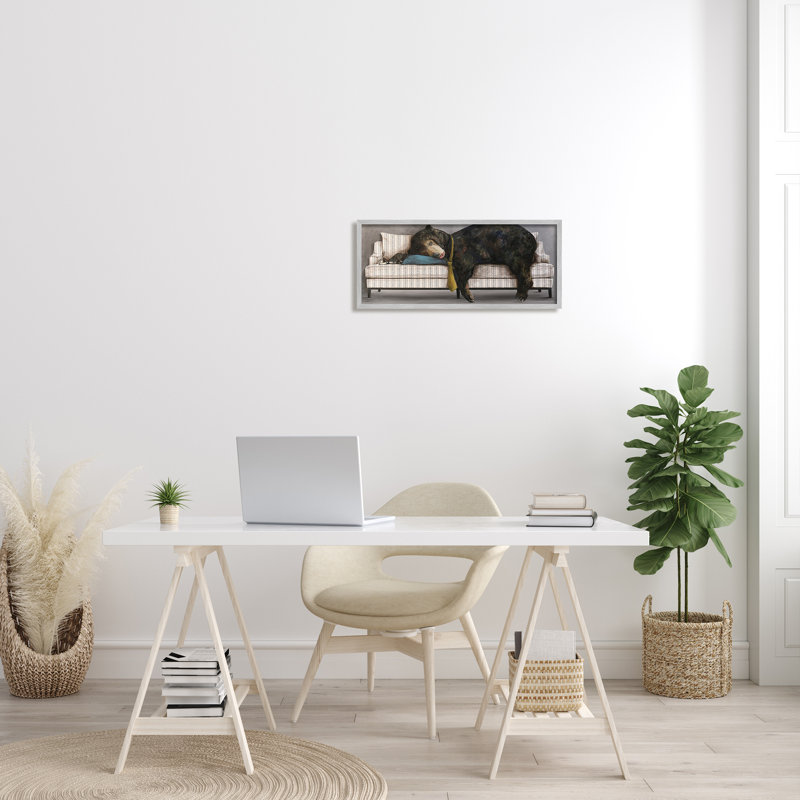 Ours épuisé papa endormi, cravate moderne, art numérique texturé par Kamdon Kreations, H 10 po x l 24 po x P 1,5 po